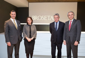 Álvaro Roquette, socio de BROSETA; Rosa Vidal, socia directora; Pablo Bieger, socio; y Manuel Broseta, presidente de la Firma.